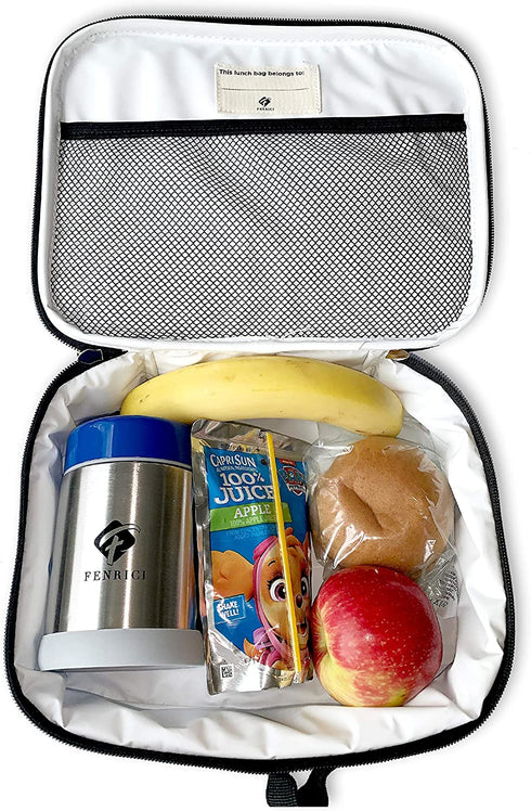 Fenrici Cheetah Lunchbox for Boys, Girls, Kids Insulated Lunch Bag, Perfect for Preschool, K-6, Soft Sided Compartments, Spacious, BPA Free, Food Safe,10.8in x 9.2in x 3.8in (Cheetah Print)