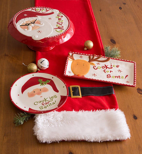 DII Winter Season Dishware Holiday Baking, Cookie Plate, 8.3x8.3", Santa