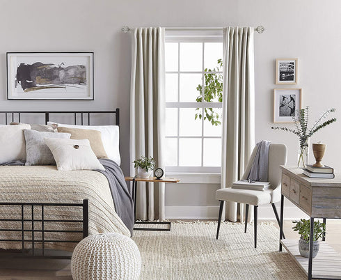 SnugSet | Quick Easy Installation | No Tools Option | 72"-144" Adjustable | 1" Dia. Durable Steel Rod | 4 Brackets Included | Supports Heavy Fabrics | Decorative Nickel Cage Ball Finial