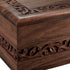 Reminded Rosewood Hand-Carved Urn Box Cremation Memorial with Velvet Bag - Medium