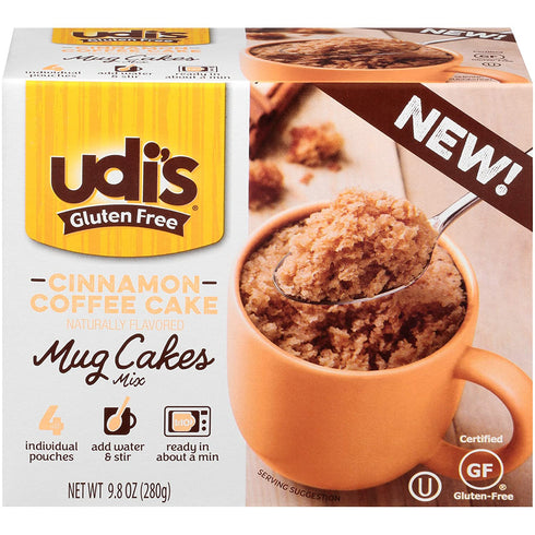 Udi's Gluten Free Cinnamon Coffee Cake Mug Cake Mix, 8.4 oz. 4-Count