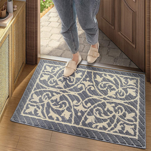 DEXI Door Mat Indoor Rugs for Entryway Floor Mats Inside Doormat Front Entrance Rug Entry Non Slip Washable,19.5"x31.5",Gray