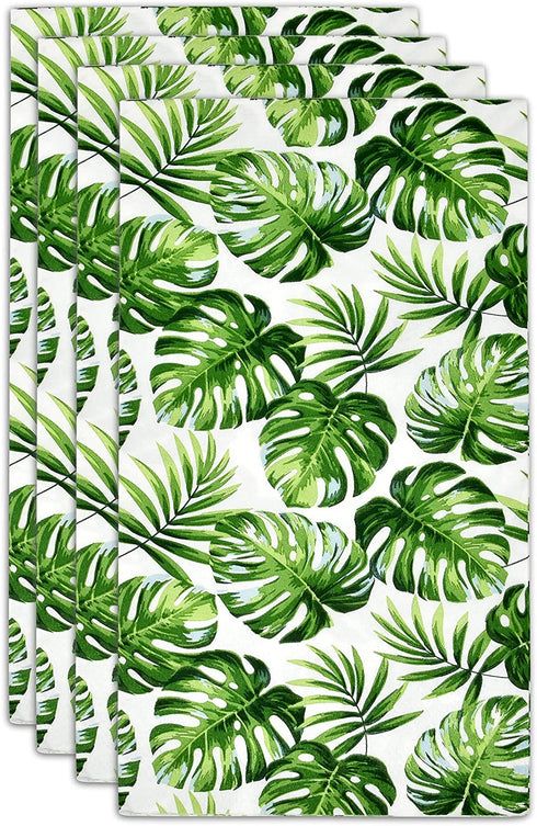100 Tropical Palm Leaf Guest Napkins 3 Ply Disposable Paper Hawaiian Luau Green Leaves Dinner Hand Napkin for Bathroom Powder Room Wedding Holiday Jungle Birthday Party Baby Shower Decorative Towel