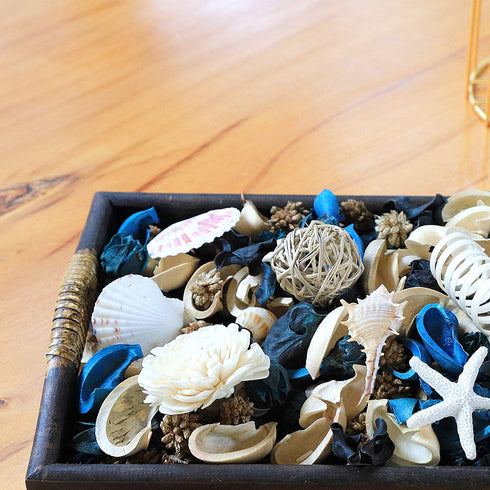 Qingbei Rina Ocean Scented Potpourris Dried Flowers in Box Home Fragrance Decoration Christmas Aroma Gift Decorative Filler for Bowl and Vase (Blue)