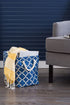 DII Polyester Container with Handles, Lattice Storage Bin, Large, Navy Lattice