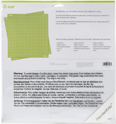 Cricut Standard Grip, 12"x12", 2 Mats, Green