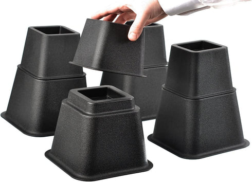 Home-it Adjustable Bed Risers or Furniture Riser bed lifts in Heights of 8, 5 or 3 Inches Heavy Duty Set of 4 bed riser