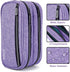 JEMIA Multi Compartments Collection 3 Independent Zipper Compartments Pencil Case (Purple, Polyester)