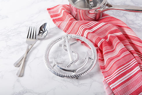 DII Trivet Collection, Casted Metal, 8x8", Anchor & Rope, 2 Piece
