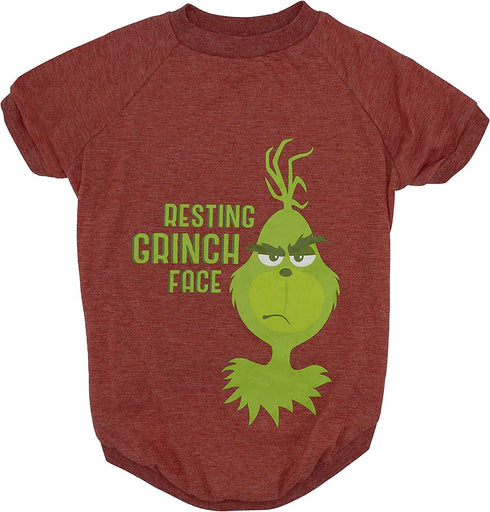 Grinch for Pets Grinch Resting Grinch Face Dog T-Shirt, X-Large | Christmas Dog Tee for Large Dogs, Green