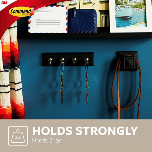 Command Key Rail, Slate, 1-Rail, 6-Strips, Organize Damage-Free