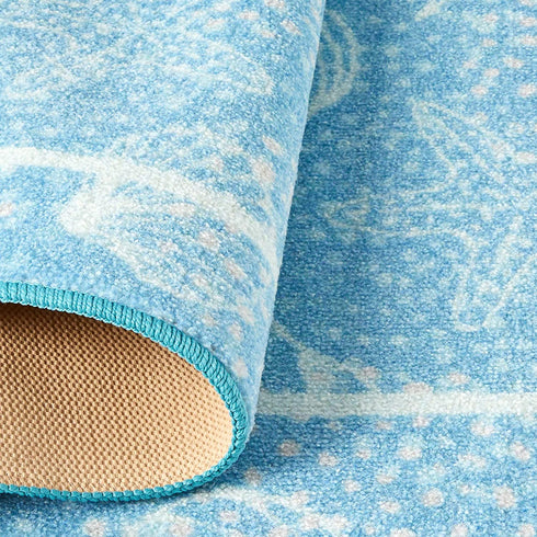 Brumlow Mills Beach and Ocean Area Rug for Living or Bedroom Carpet, Dining or Kitchen Rug, Deck, Patio or Home Decor, 3'4" x 5', Aqua Blue Seas the Day Seashells
