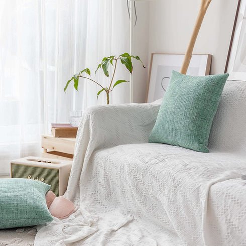 Home Brilliant Modern Decorative Throw Pillow Protectors Super Soft Chenille Plush Velvet Cushion Covers for Kids, 20x20 inches, Set of 2, Teal