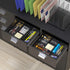 2 Pack - Simple Houseware Drawer Organizer Tray with 9 Adjustable Compartments, Black