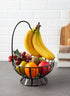 DII Metal Kitchen Storage Collection Farmhouse Stand Fruit Basket with Banana Hook, Vintage Black