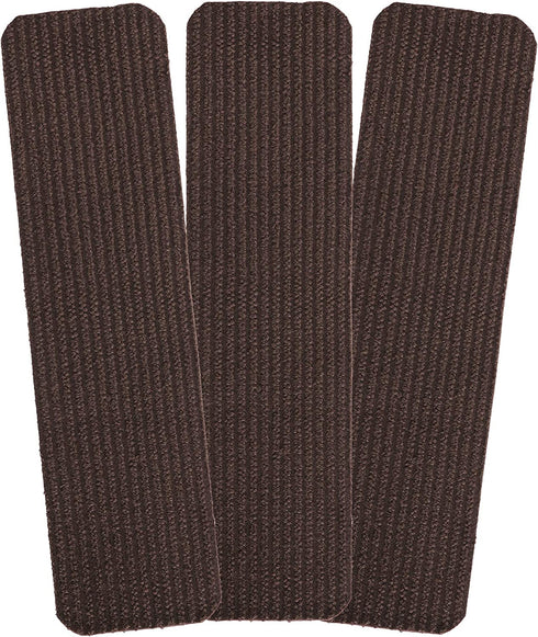 Ottomanson Lifesaver Collection Utility Ribbed Stair Treads, 8" X 30", 14 Pack, Brown