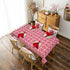 Valentine's Day Love Heart Tablecloth, Red Table Cloth, Waterproof Tablecloth Square for Valentine's Wedding Dinner Party Decoration, 55 x 55 Inch