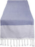 DII Bordered Dobby Woven Table Runner, 15 x 108, French Blue, 1 Piece
