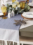 DII Bordered Dobby Woven Table Runner, 15 x 108, French Blue, 1 Piece