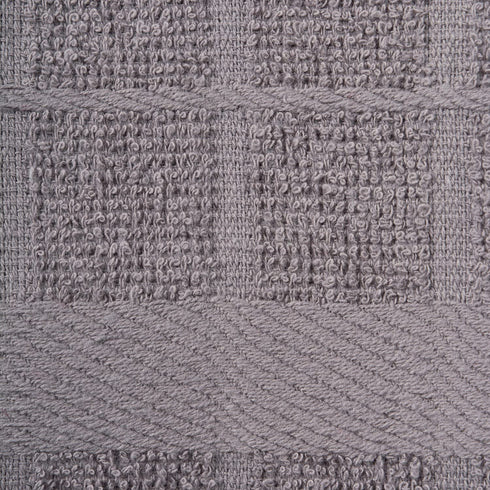 DII Basic Terry Collection Windowpane Dishtowel Set, 16x26, GraySolid, 4 Piece