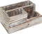 MyGift Rustic Torched Wood Office Desk Stationery Organizer - 3 Compartment Remote Control and Media Storage Holder