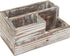MyGift Rustic Torched Wood Office Desk Stationery Organizer - 3 Compartment Remote Control and Media Storage Holder