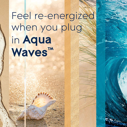 Glade PlugIns Refills Air Freshener, Scented and Essential Oils for Home and Bathroom, Aqua Waves, 3.35 Fl Oz, 5 Count
