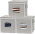 SimpleHouseware 3-Pack 12-Inch Cubic Storage Basket w/ Lid, Window and Side Handles, Grey