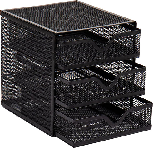 Mind Reader 3 Tier Drawer Organizer, Black