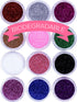Biodegradable Glitter for Gel Nail Art Pots Set, Ultra FINE DUST Powder, Face Paint Makeup, Hair, Shellac Nail Polish Craft, Festival Party Colors | Brush Body Tattoos Make Up Sets for Kids Children