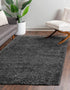 Unique Loom Davos Collection Modern Luxuriously Soft & Cozy Shag Area Rug, 2 ft 2 in x 3 ft, Peppercorn