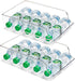 Vtopmart 2 Pack Plastic Fridge Water Bottle Storage Organizer Bins, Drink and Soda Can Holder for Refrigerator and Freezer, BPA Free, Clear