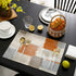 Bingigo Orange Placemats Set of 4 for Dining Table Cotton Linen Heat Insulating Kitchen Table Mats Durable Washable Burnt Orange Brawn Gray Paint Art Garffiti Placemats for Farmhouse Kitchen Table