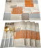 Bingigo Orange Placemats Set of 4 for Dining Table Cotton Linen Heat Insulating Kitchen Table Mats Durable Washable Burnt Orange Brawn Gray Paint Art Garffiti Placemats for Farmhouse Kitchen Table
