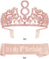 8th Birthday,8th Birthday Decorations for Girls,8 Birthday Crown,8th Birthday Sash,8 Tiara,8th Birthday Crown for Girls,8 Year Old Tiara,8th Birthday Tiara for Girls,Birthday Girl for 8 Year Old