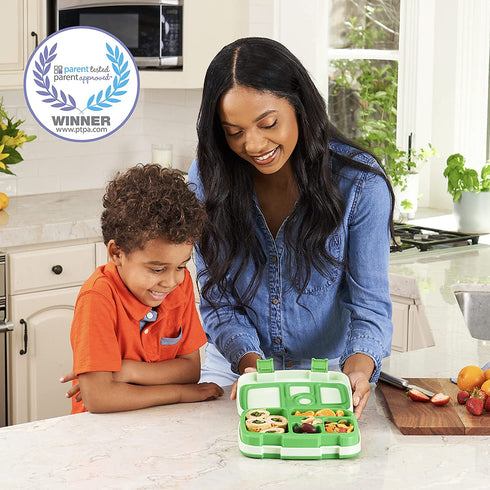 Bentgo® Kids Children™s Lunch Box - Leak-Proof, 5-Compartment Bento-Style Kids Lunch Box - Ideal Portion Sizes for Ages 3 to 7 - BPA-Free, Dishwasher Safe, Food-Safe Materials (Green)