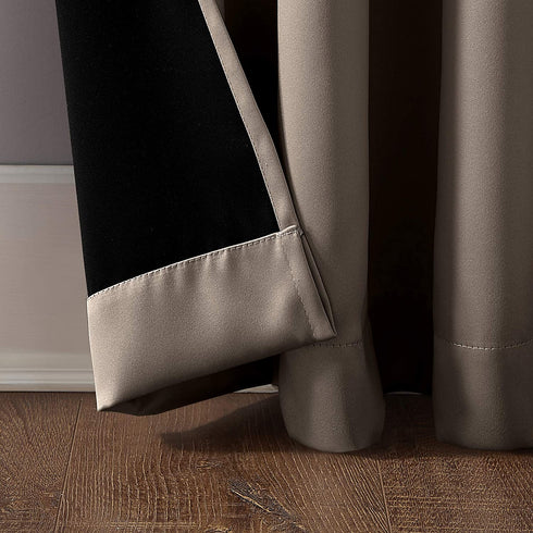 Sun Zero Nordic Theater Grade Extreme 100% Blackout Grommet Curtain Single Panel, 52" x 63", Taupe