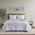 Comfort Spaces Reversible Quilt Set-Vermicelli Stitching Design All Season, Lightweight, Coverlet Bedspread Bedding, Matching Shams, King (104 in x 90 in) Kate, Grey/Purple 3 Piece