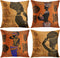 Emvency Set of 4 Throw Pillow Covers Retro Abstract Black and Brown Basket Zebra Giraffe African Women Ethnic Tribe Decorative Pillow Cases Home Decor Standard Square 18x18 Inches Pillowcases