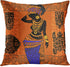 Emvency Set of 4 Throw Pillow Covers Retro Abstract Black and Brown Basket Zebra Giraffe African Women Ethnic Tribe Decorative Pillow Cases Home Decor Standard Square 18x18 Inches Pillowcases