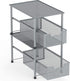 SimpleHouseware Stackable Under Sink Cabinet Sliding Basket Organizer Drawer, Silver