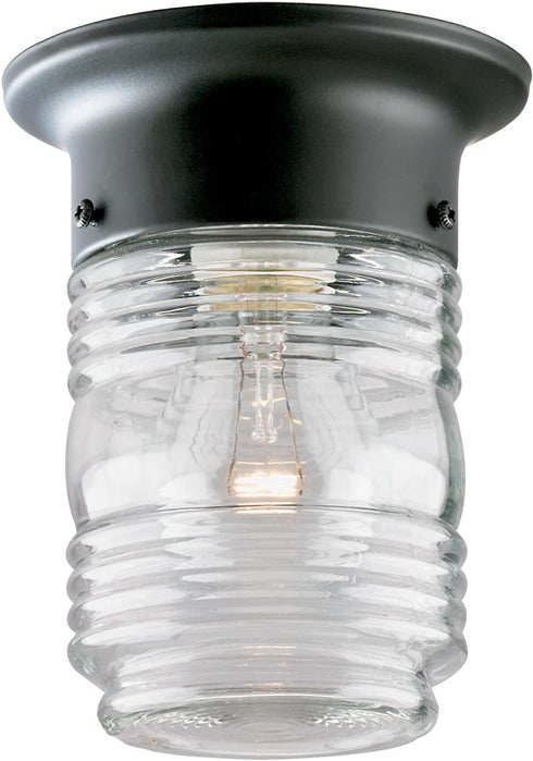 Westinghouse Lighting 6691900 One-Light Jelly Jar Porch-Light, Matte Black