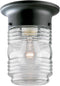 Westinghouse Lighting 6691900 One-Light Jelly Jar Porch-Light, Matte Black