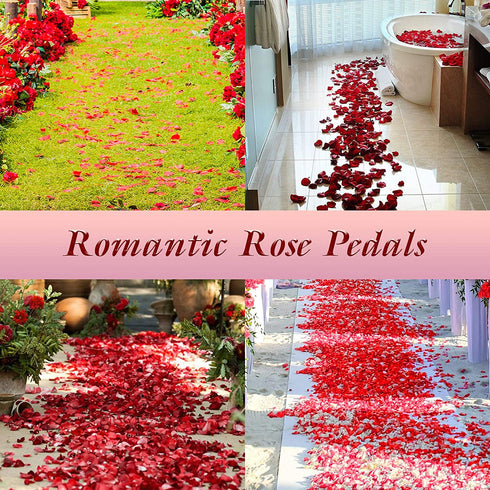 2000 Pcs Artificial Flower Petals Silk Rose Petals Decorations for Weddings,Romantic Night,Party, Table, Dining Room, Valentine's Day Flower Decor (Gold, 2000)