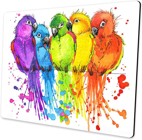 SHALYSONG Mouse pad Small Computer Mouse pad, Watercolor Parrot Mouse pad, Non-Slip Rubber Mouse pad with Personalized Animal Custom Design