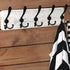 Dseap Coat Rack Wall Mounted - 5 Tri Hooks, Heavy Duty, Wooden Wall Coat Hanger Coat Hook for Clothes Hat Jacket Clothing, White & Black