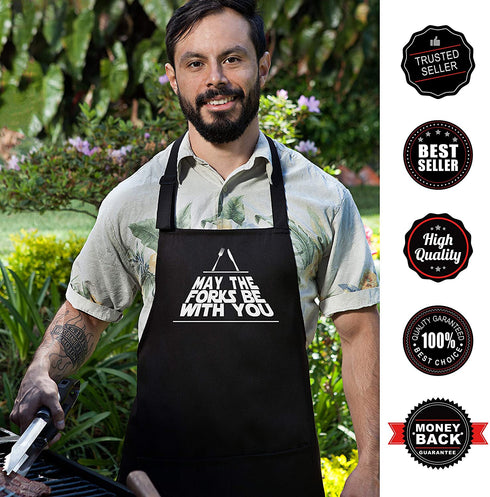 Nomsum Aprons for Men | Premium Quality Funny Aprons | Best for BBQ, Grilling and Cooking | Chef Kitchen Grilling Apron