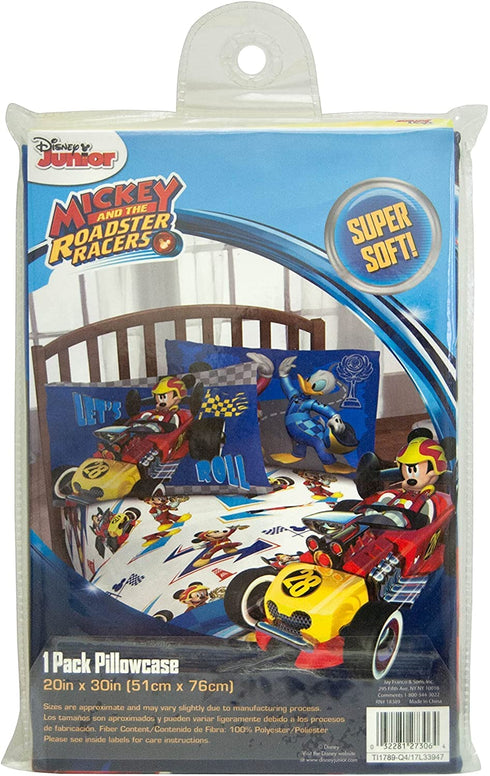Jay Franco Disney Junior Mickey Mouse and The Roadster Racers 20" x 30" Reversible Pillowcase