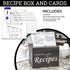 Black Recipe Box with Cards and Dividers - Wood Vintage Recipe Card Box with 100 4x6 Recipe Cards 12 Dividers and Conversion Chart Card - Gift Idea for Recipe Lovers