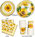 Royal Magnolia Sunflower Party Supplies -Service for 24- Sunflower Paper Plates (7 and 9 Inch), Paper Napkins and Party Cups - Disposable Sunflower Theme Party Dinnerware Set for Sunflower Birthday